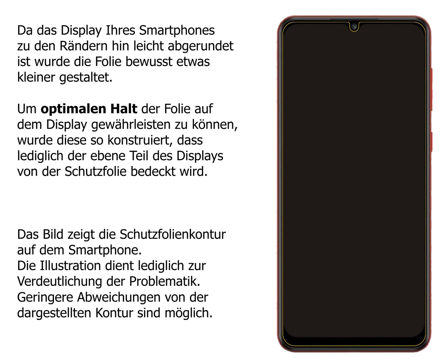 Schutzfolie mit optimaler Passform, zur Verwendung mit Hüllen geeignet