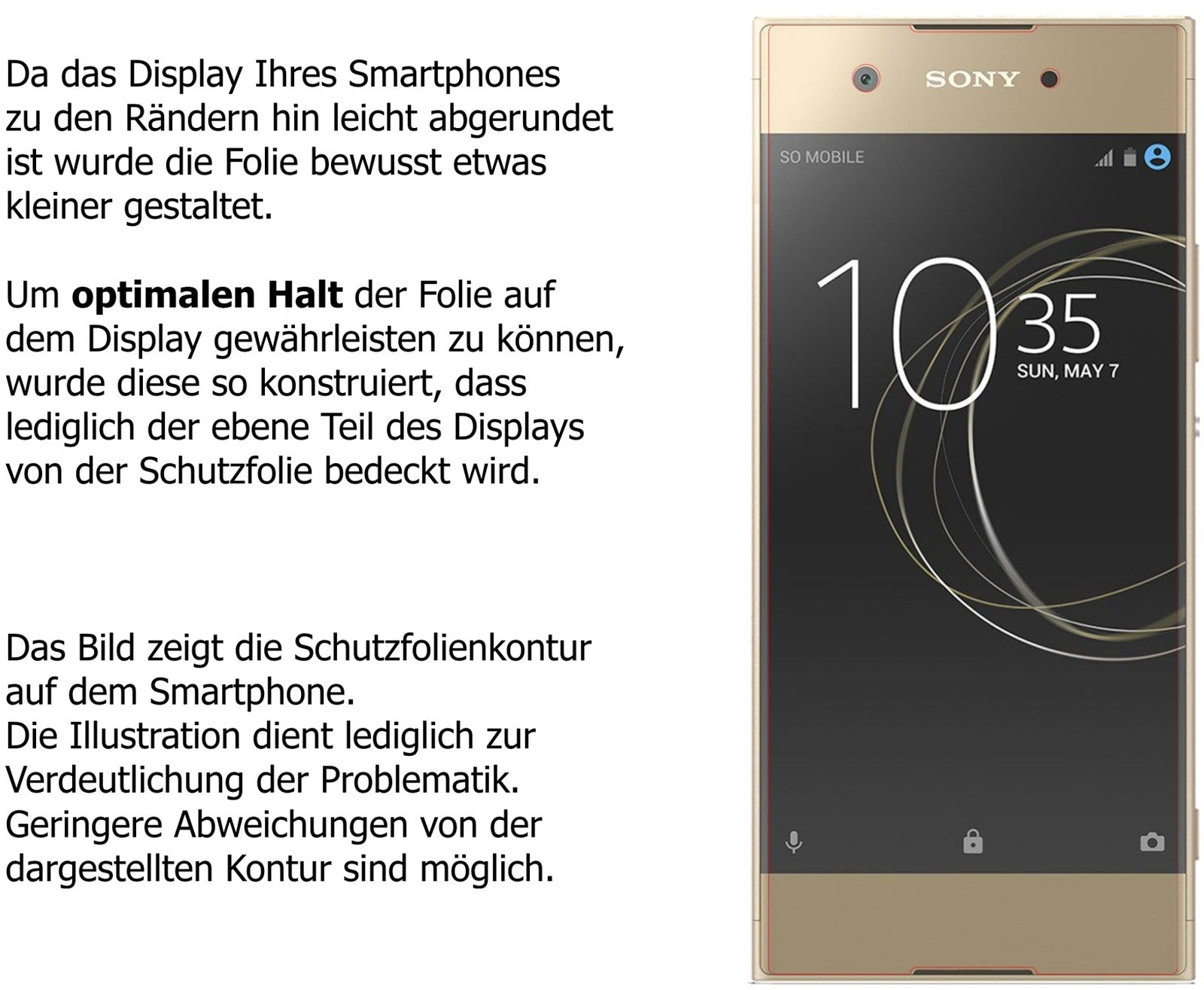 Schutzfolie mit optimaler Passform, zur Verwendung mit Hüllen geeignet