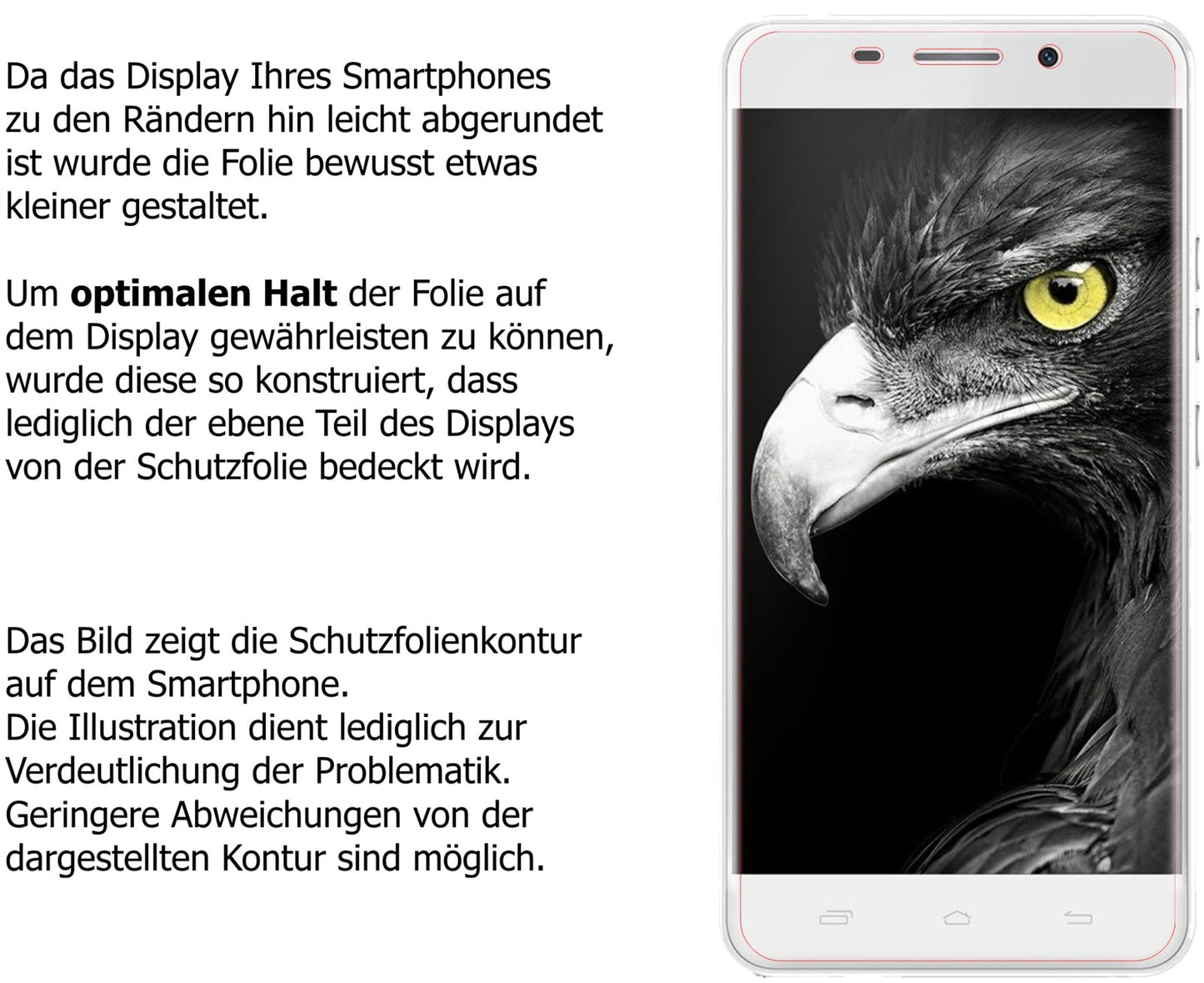 Schutzfolie mit optimaler Passform, zur Verwendung mit Hüllen geeignet