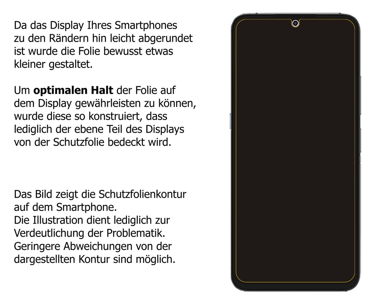 Schutzfolie mit optimaler Passform, zur Verwendung mit Hüllen geeignet