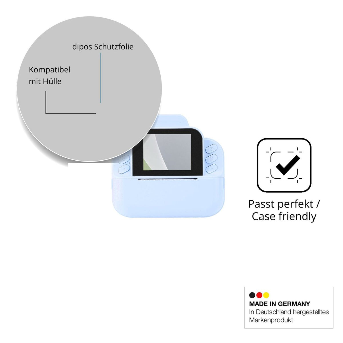 Schutzfolie mit optimaler Passform, zur Verwendung mit Hüllen geeignet