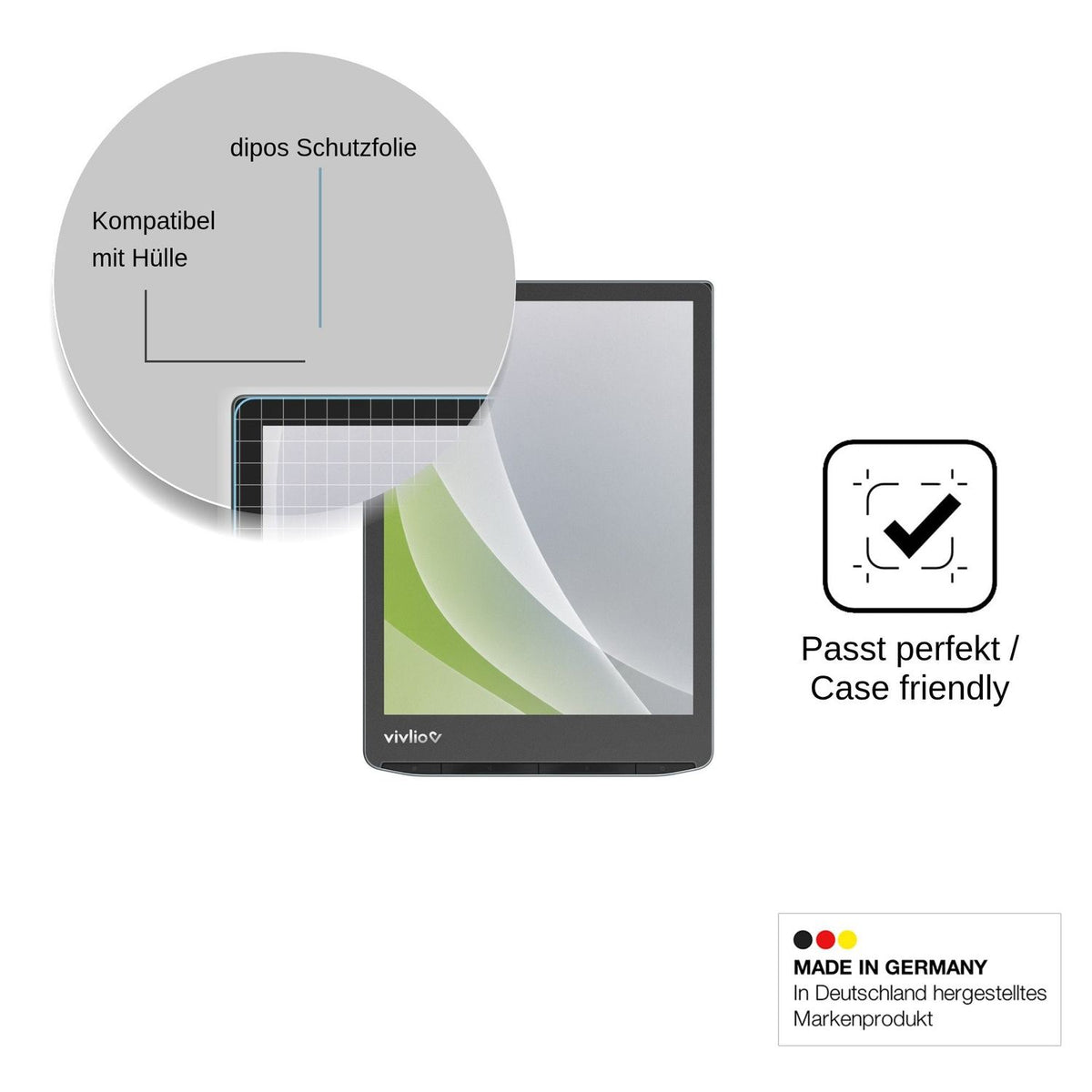2x Screen Protector for Vivlio InkPad Color 3 Protection Anti Glare dipos