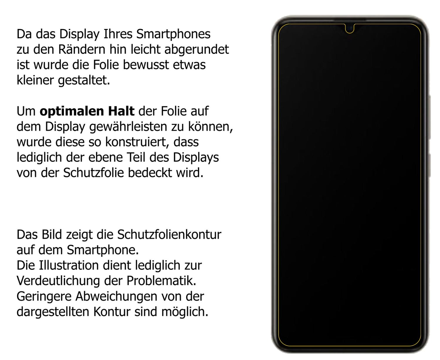 Schutzfolie mit optimaler Passform, zur Verwendung mit Hüllen geeignet