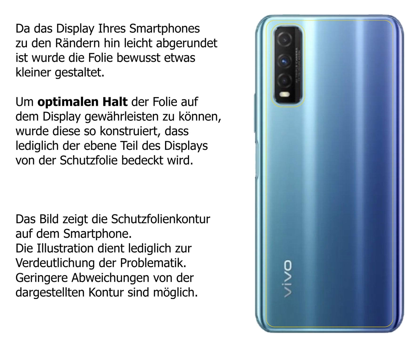 Schutzfolie mit optimaler Passform, zur Verwendung mit Hüllen geeignet