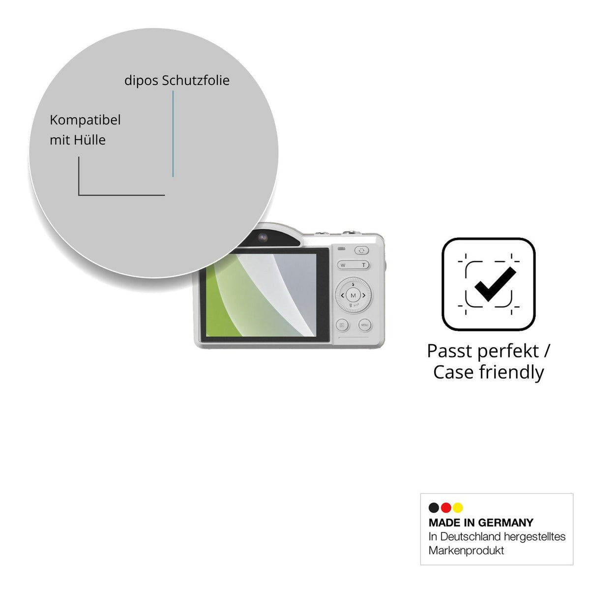 Schutzfolie mit optimaler Passform, zur Verwendung mit Hüllen geeignet