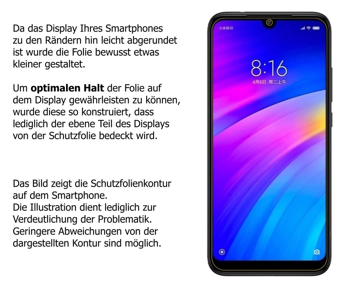 Schutzfolie mit optimaler Passform, zur Verwendung mit Hüllen geeignet