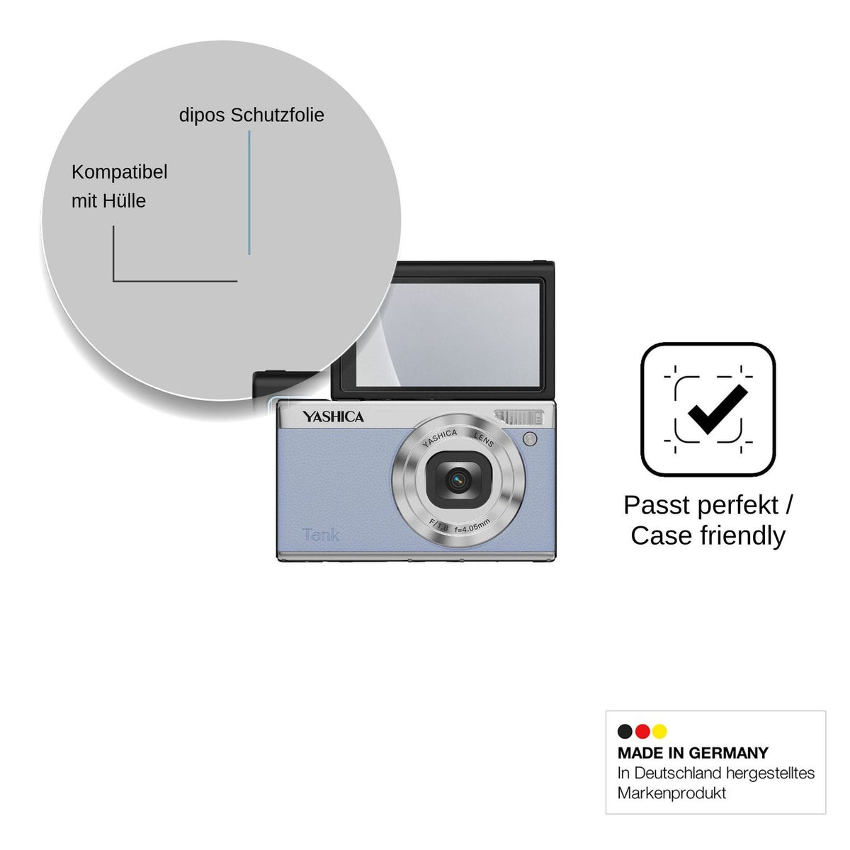 4x Screen Protector for Yashica Tank Compact Protection Anti Glare dipos