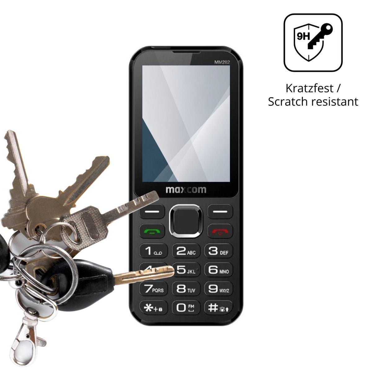 dipos Displayschutz für MaxCom Classic MM282 4G, transparente Oberfläche, perfekte Passform auch für die Rundungen