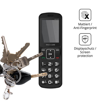 dipos Displayschutz für MaxCom Comfort MM34D 4G, mattierte Oberfläche, Blickschutzfilter und perfekter Passform