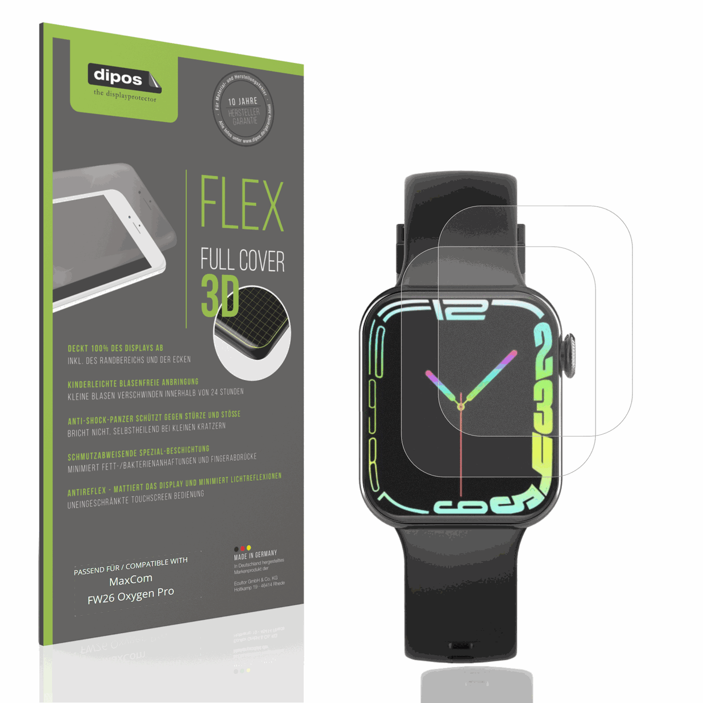 Matte Displayschutzfolie von dipos passend für MaxCom FW26 Oxygen Pro, 100% Displayabdeckung und blasenfreie Montage