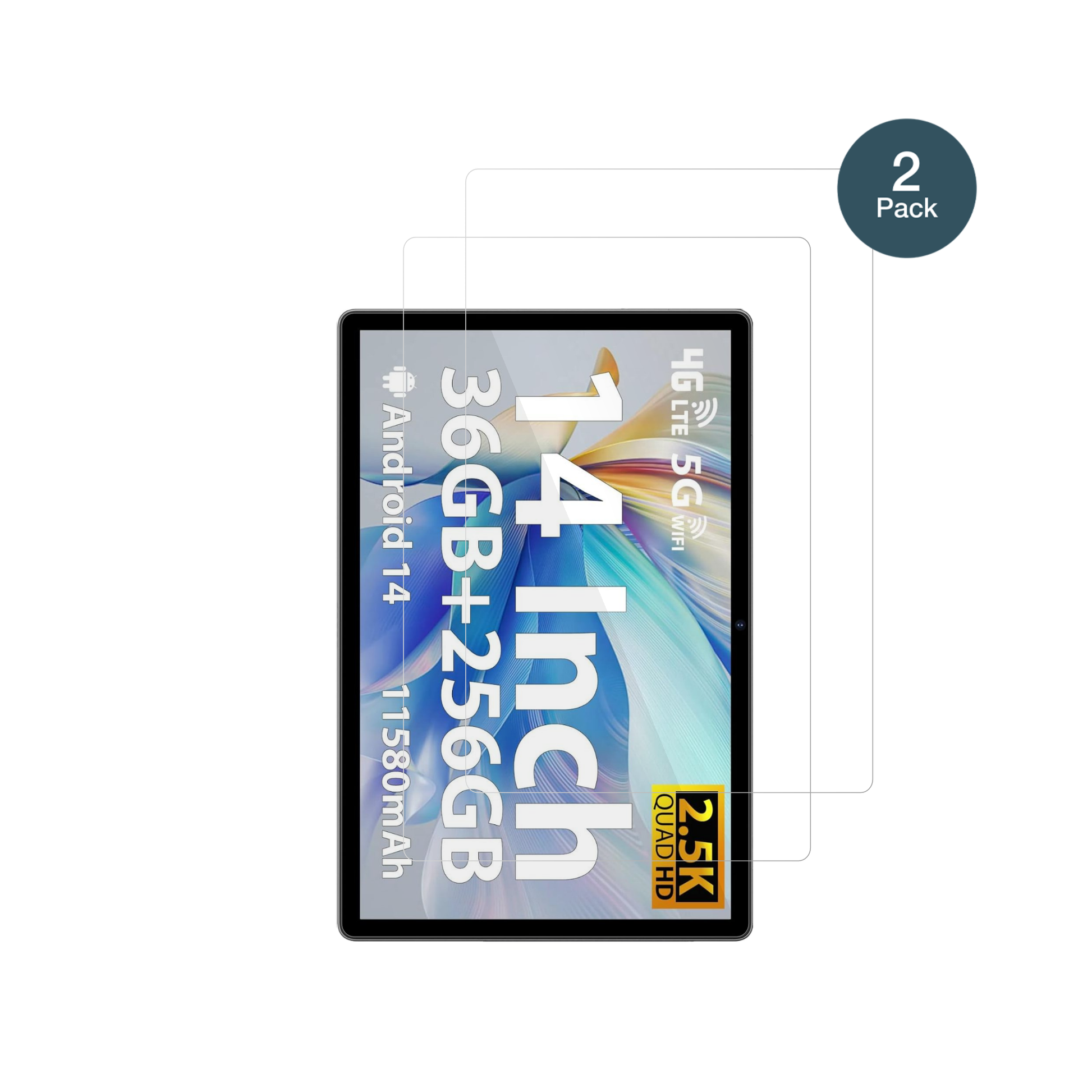 MAXLEGENTablet 14 Zoll mit aufgebrachter dipos Flex Schutzfolie, glasklare Darstellung ohne Einschränkungen