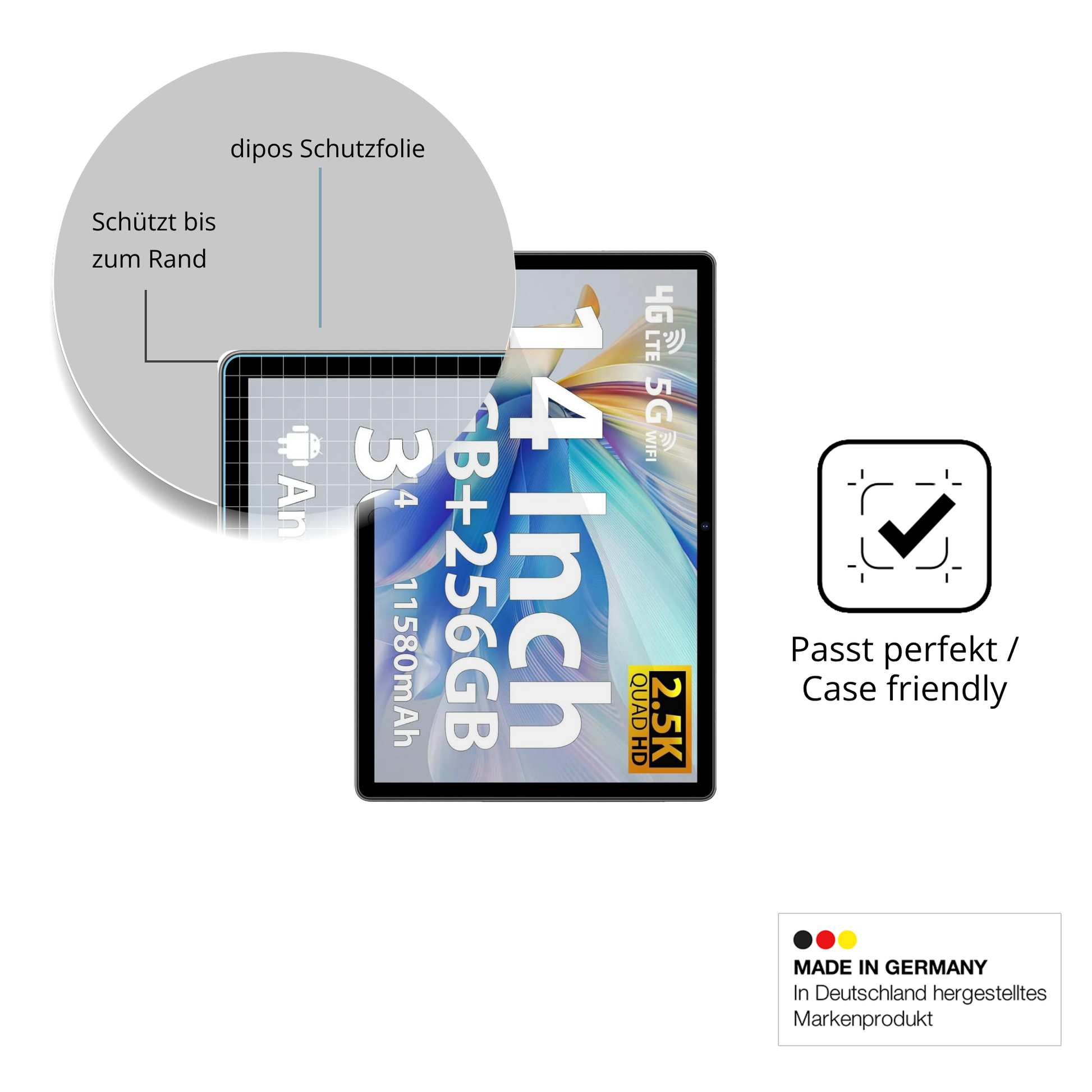 Besonders flexibler Displayschutz mit Anti-Shock-Schicht im Materialmix