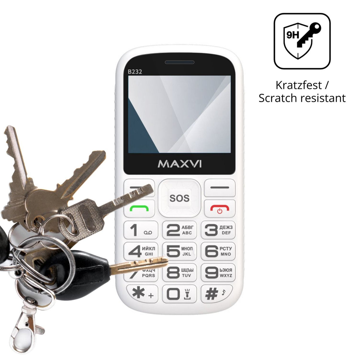 dipos Displayschutz für Maxvi B232, transparente Oberfläche, perfekte Passform auch für die Rundungen