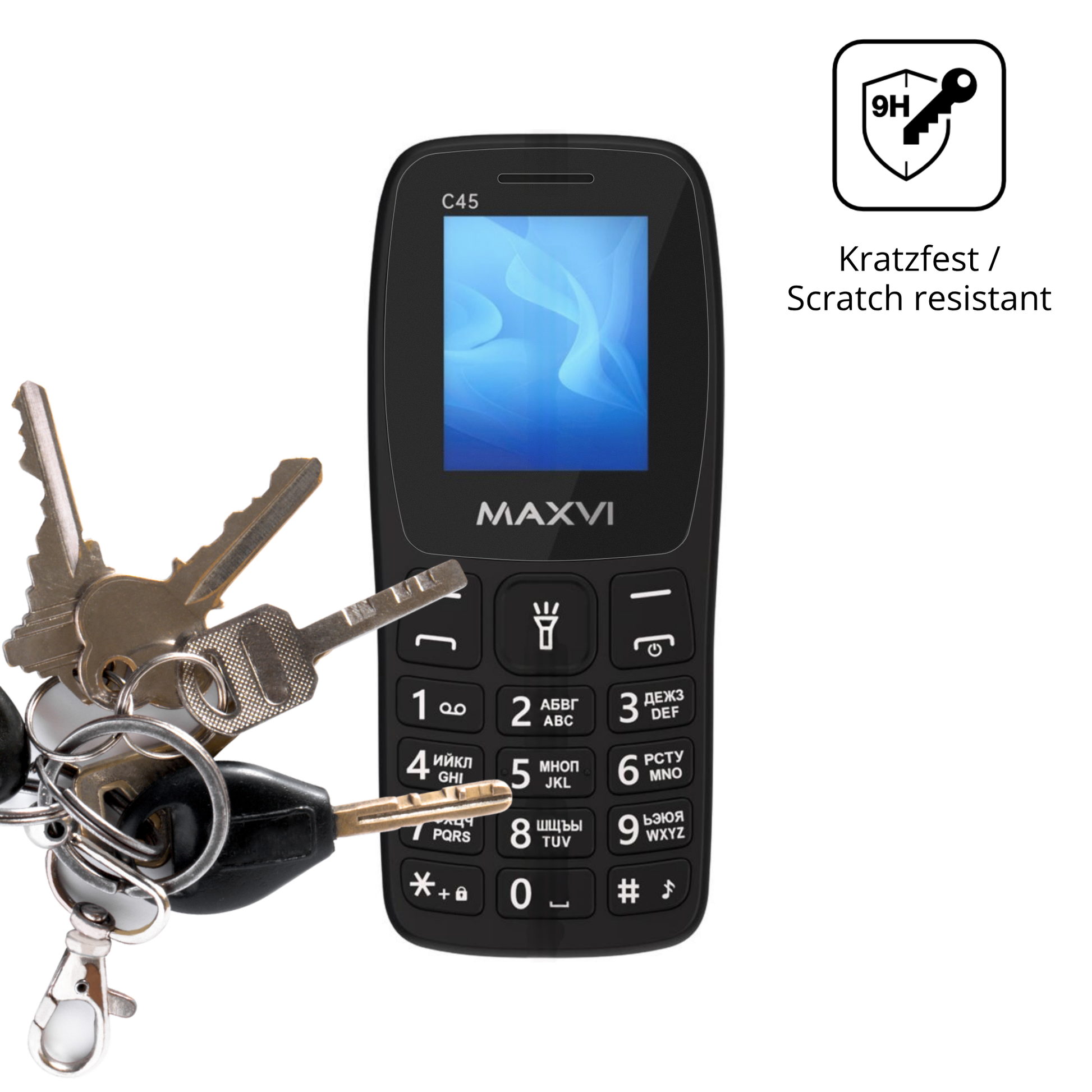 dipos Displayschutz für Maxvi C45, mattierte Oberfläche, robuste Festigkeit und perfekte Passform