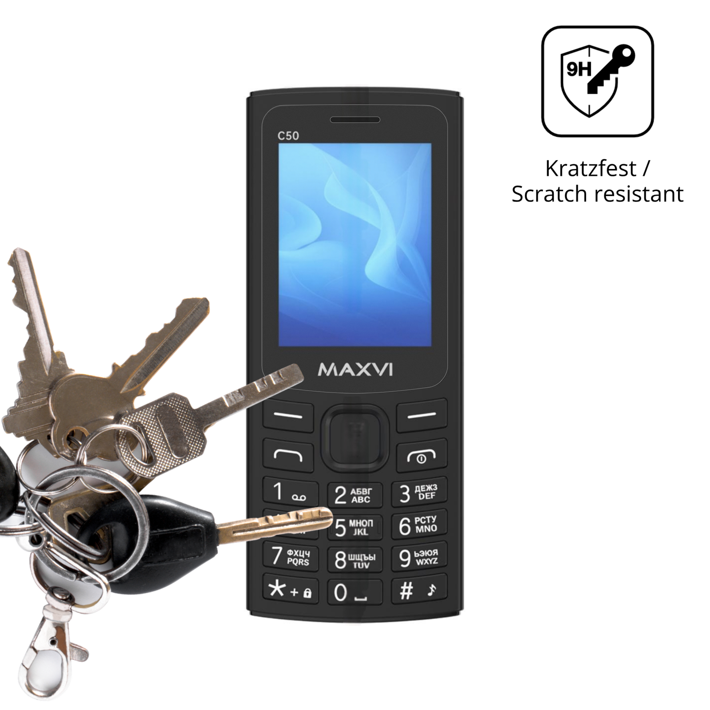 dipos Displayschutz für Maxvi C50, mattierte Oberfläche, robuste Festigkeit und perfekte Passform