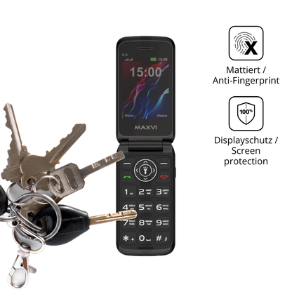 dipos Displayschutz für Maxvi E15, mattierte Oberfläche, Blickschutzfilter und perfekter Passform