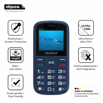 4x Screen Protector for Maxvi B201 Protection Anti Glare dipos