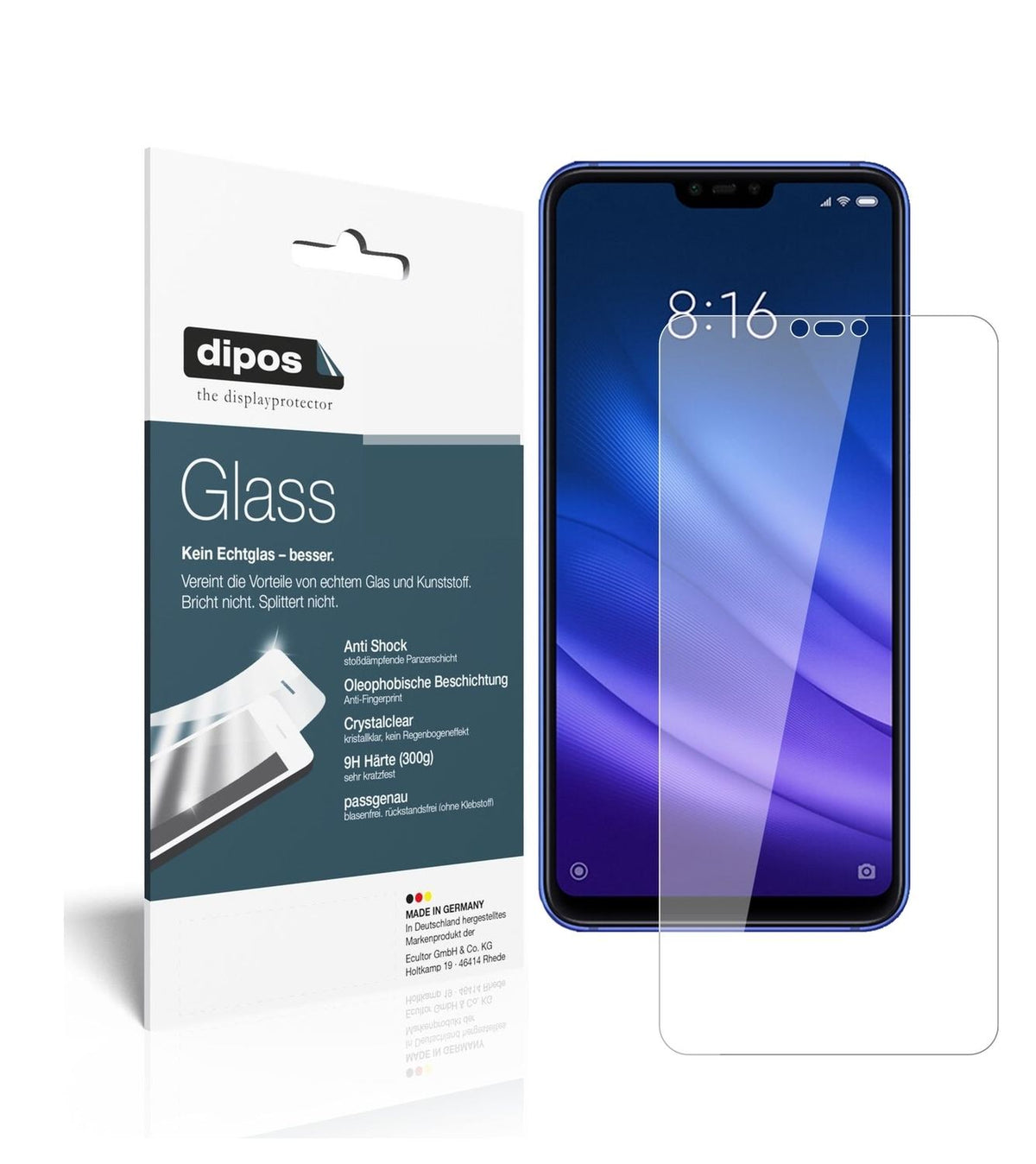 Screen Protector for I Xiaomi Mi 8 Lite I Flexible Glass I Film I 9H I dipos