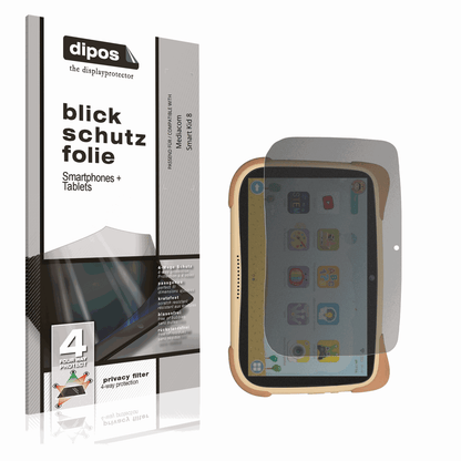 Blickschutzfolie von dipos passend für Mediacom Smart Kid 8, präziser Zuschnitt und blasenfrei montiert