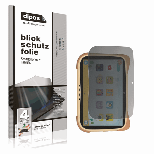 Blickschutzfolie von dipos passend für Mediacom Smart Kid 8, präziser Zuschnitt und blasenfrei montiert