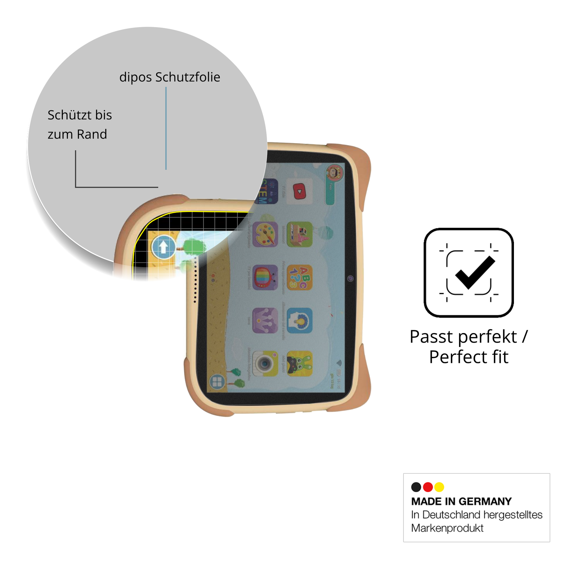 Schutz gegen Kratzer auf dem Mediacom Smart Kid 8 Glas durch Schlüssel oder Ähnliches