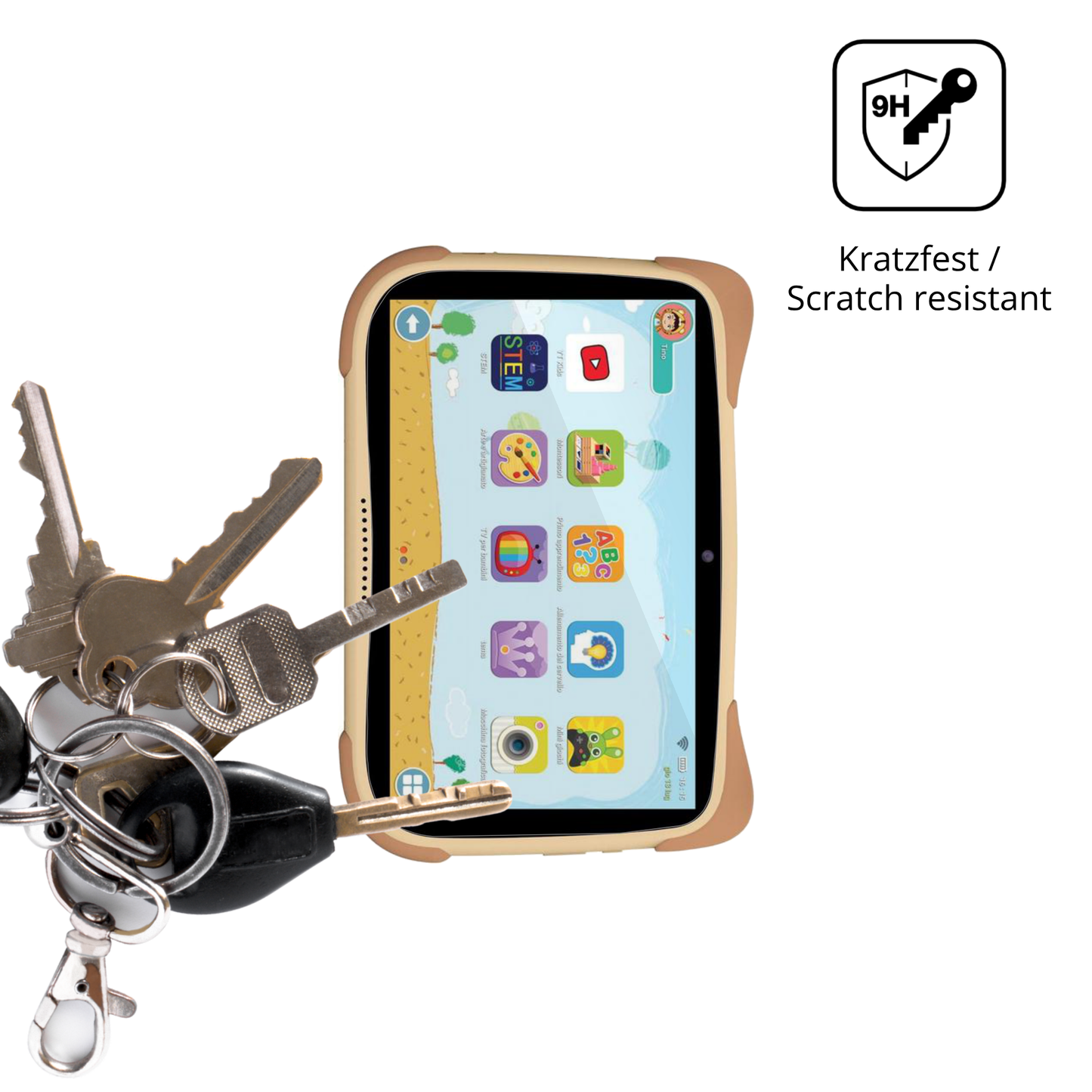 dipos Displayschutz für Mediacom Smart Kid 8, transparente Oberfläche, perfekte Passform auch für die Rundungen