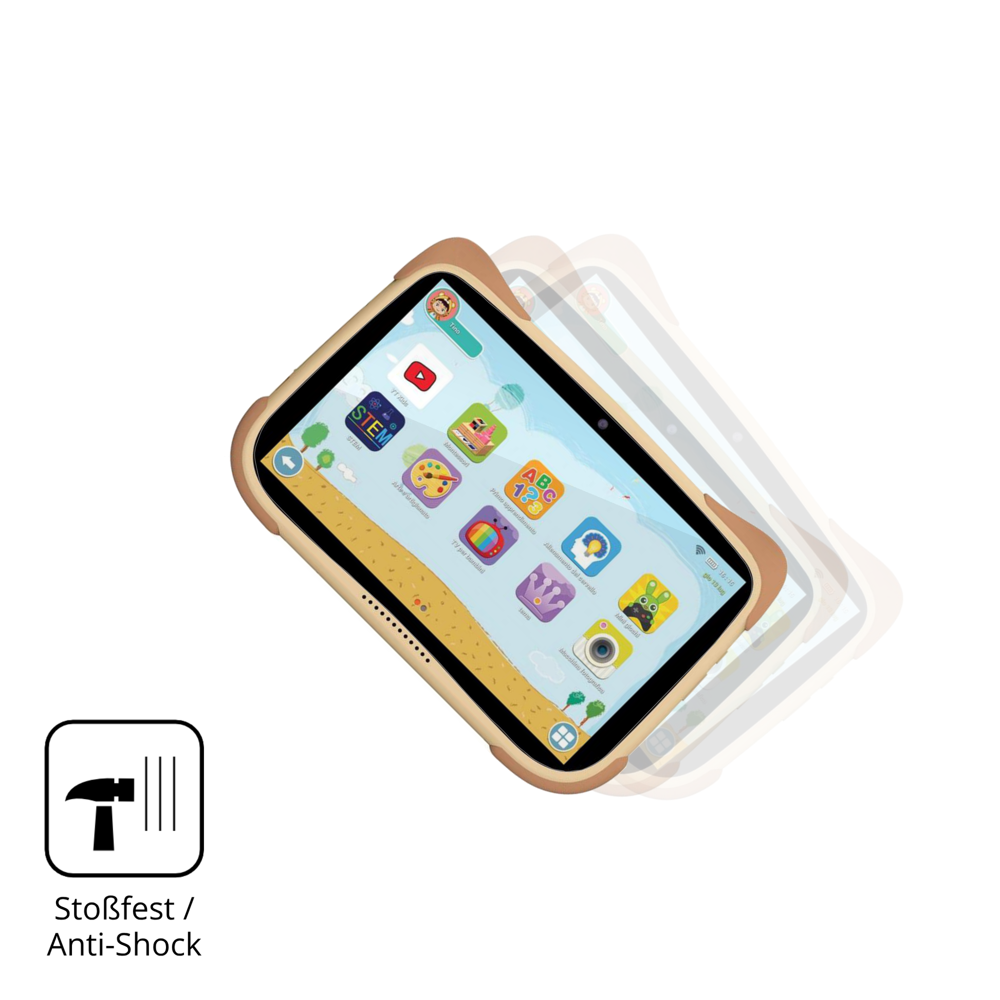 Schutz gegen Kratzer auf dem Mediacom Smart Kid 8 Glas durch Schlüssel, Stöße gegen die Tischkante oder Stürze