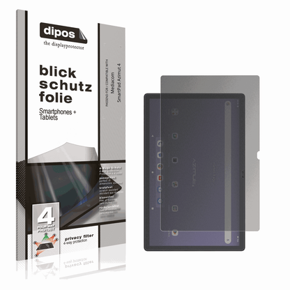 Blickschutzfolie von dipos passend für Mediacom SmartPad Azimut 4, präziser Zuschnitt und blasenfrei montiert