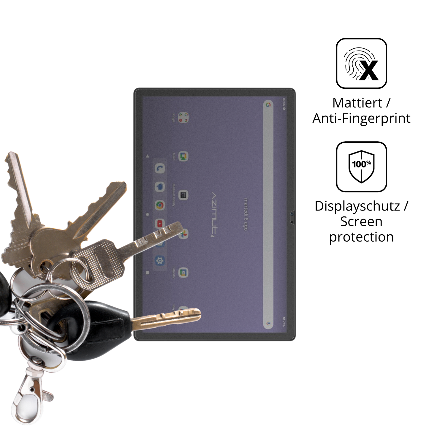 dipos Displayschutz für Mediacom SmartPad Azimut 4, mattierte Oberfläche, Blickschutzfilter und perfekter Passform