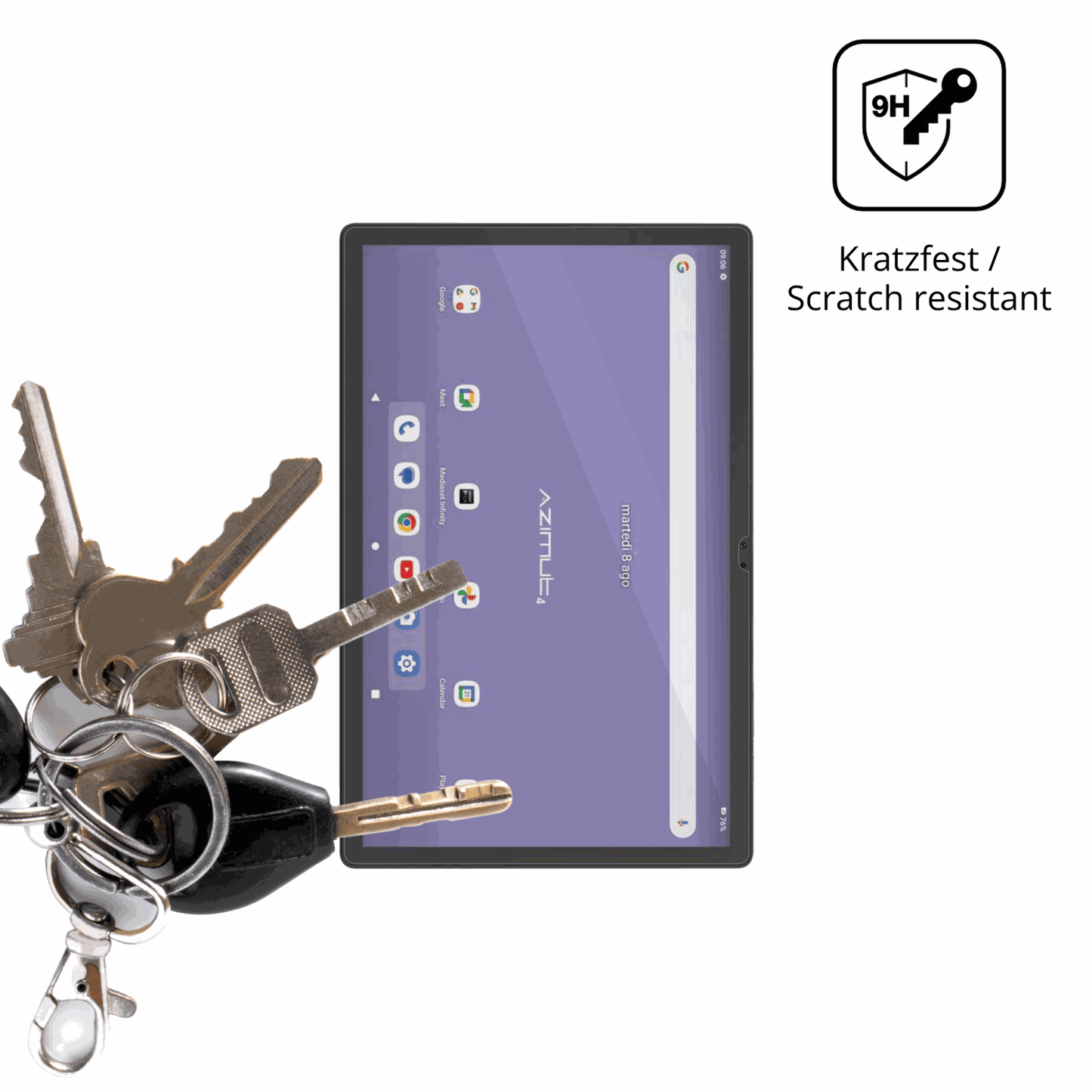 dipos Displayschutz für Mediacom SmartPad Azimut 4, transparente Oberfläche, perfekte Passform auch für die Rundungen
