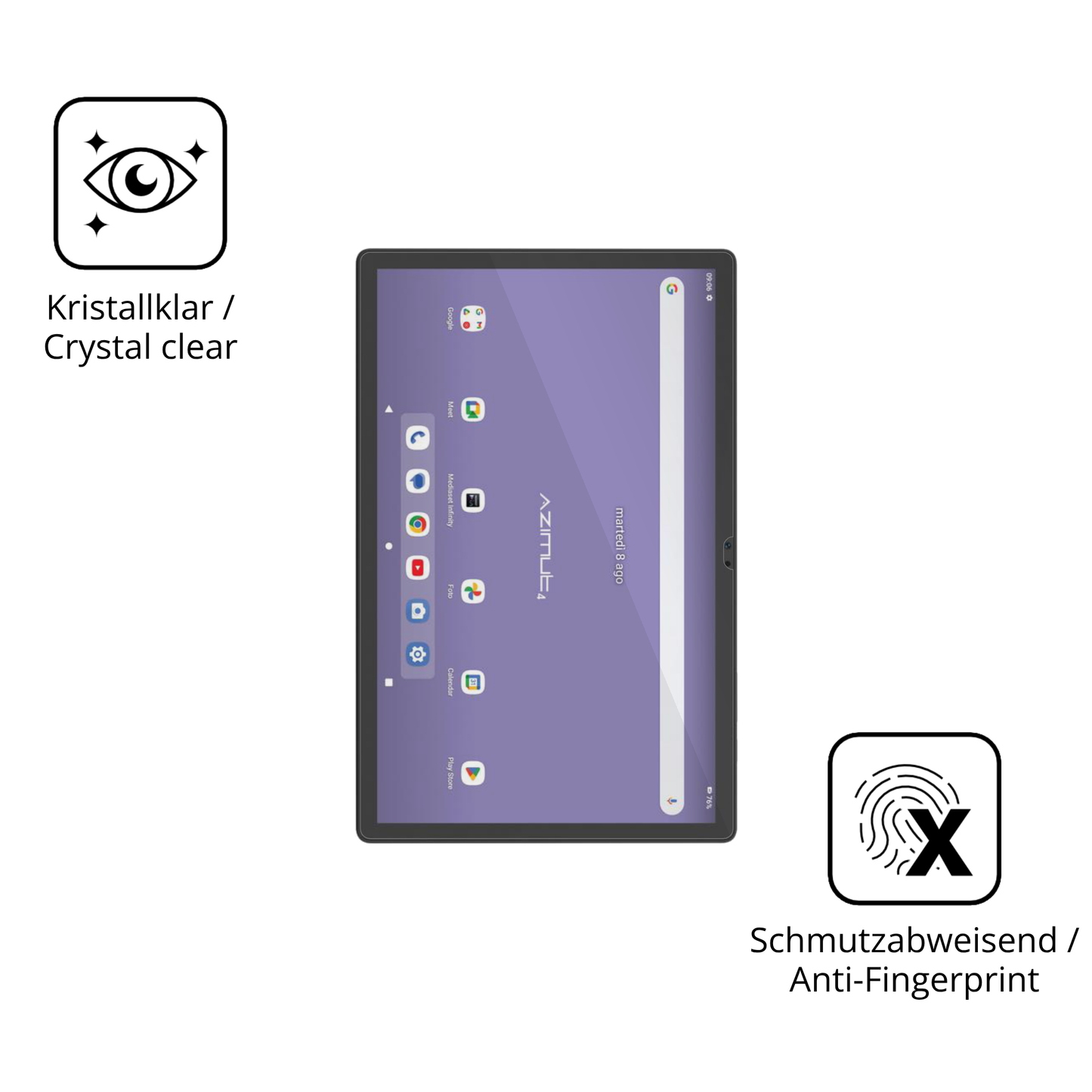 Flexible TPU-Folie passend zugeschnitten für Mediacom SmartPad Azimut 4, vollständige Abdeckung