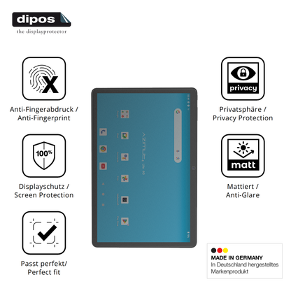 Privatsphäre-Schutz durch Sichtschutz-Folie passend zugeschnitten für Mediacom SmartPad Azimut 4 Lite