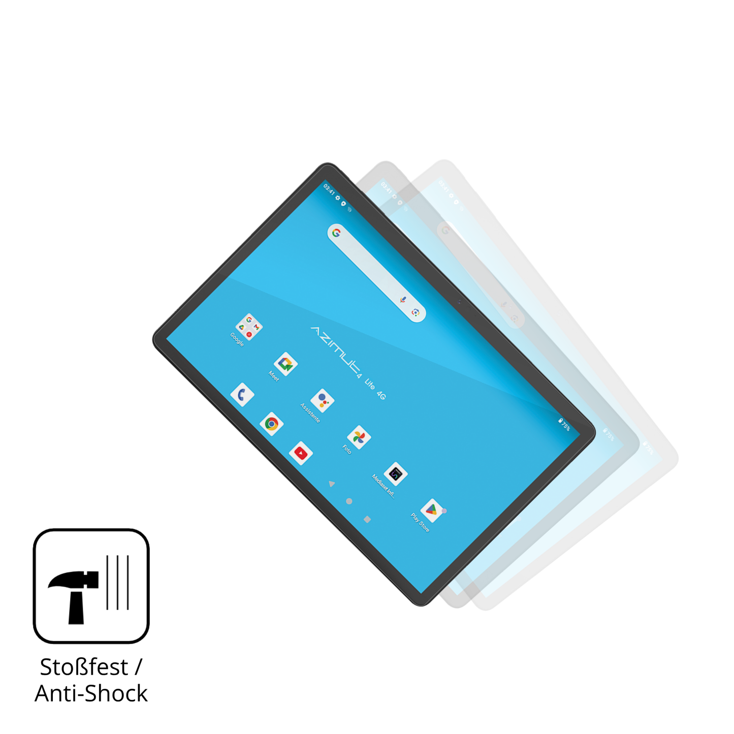 Schutz gegen Kratzer auf dem Mediacom SmartPad Azimut 4 Lite Glas durch Schlüssel, Stöße gegen die Tischkante oder Stürze
