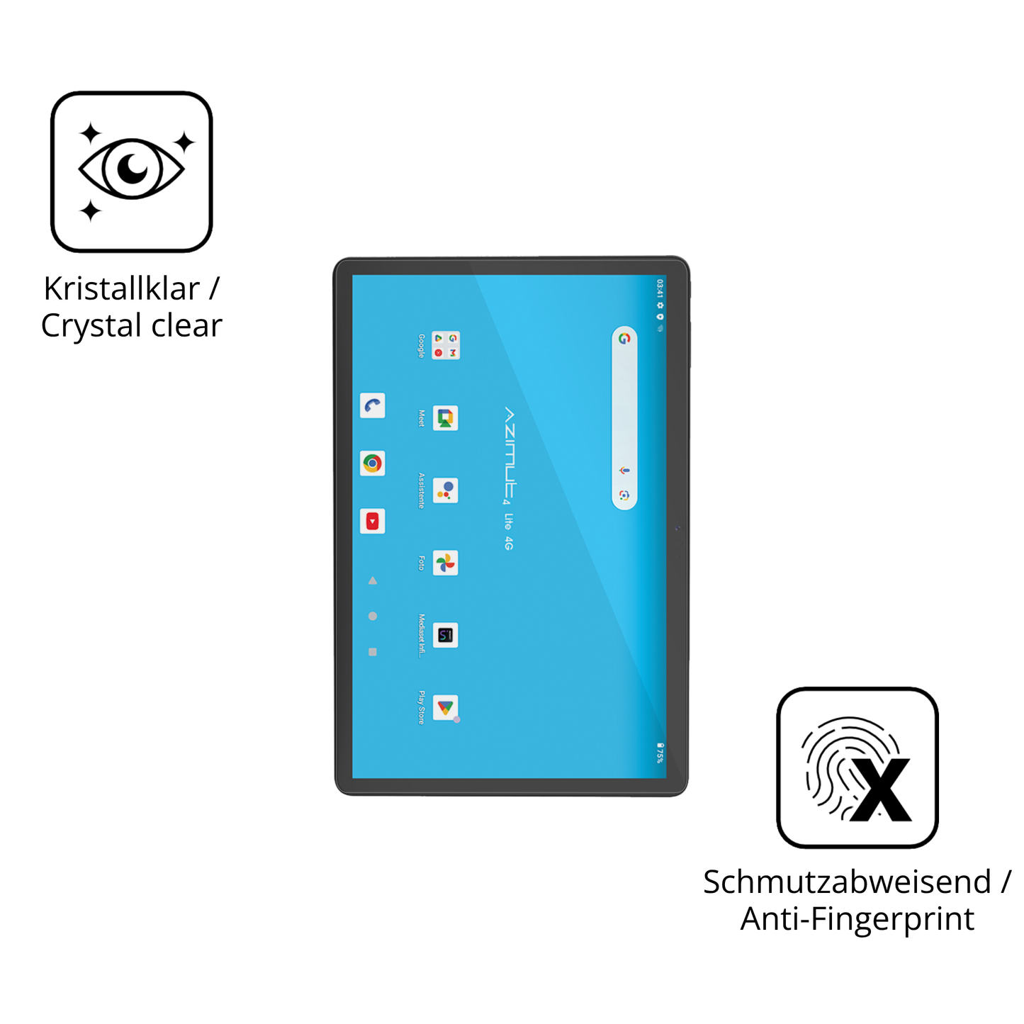 Flexible TPU-Folie passend zugeschnitten für Mediacom SmartPad Azimut 4 Lite, vollständige Abdeckung