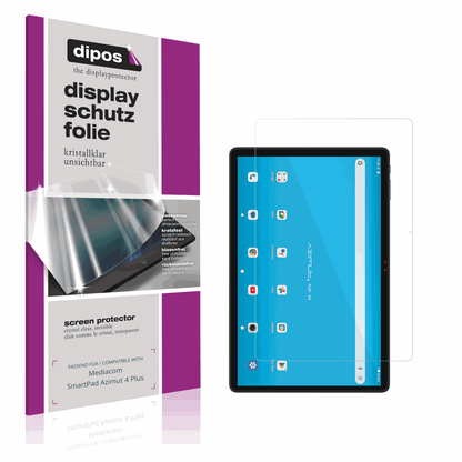Klare Displayschutzfolie von dipos passend für Mediacom SmartPad Azimut 4 Plus, präziser Zuschnitt und blasenfrei montiert