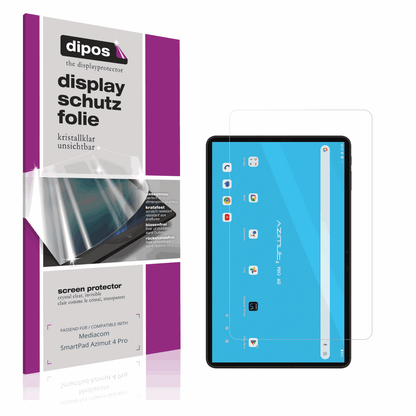Klare Displayschutzfolie von dipos passend für Mediacom SmartPad Azimut 4 Pro, präziser Zuschnitt und blasenfrei montiert