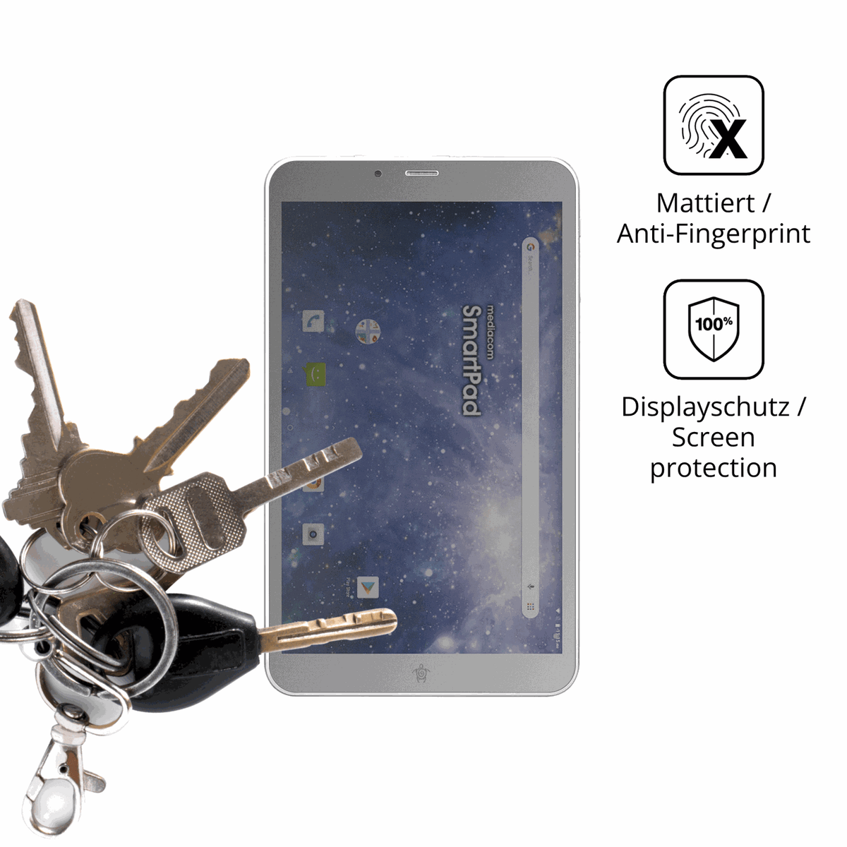 dipos Displayschutz für Mediacom SmartPad YIO 8, mattierte Oberfläche, Blickschutzfilter und perfekter Passform