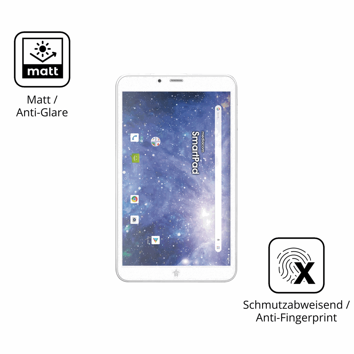 9H Hartbeschichtete, flexible Folie passend zugeschnitten für Mediacom SmartPad YIO 8