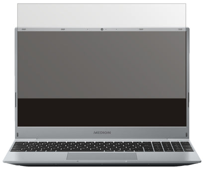 MedionAkoya E15408 mit aufgebrachter dipos Displayschutzfolie, die lästige Fingerabdrücke minimiert