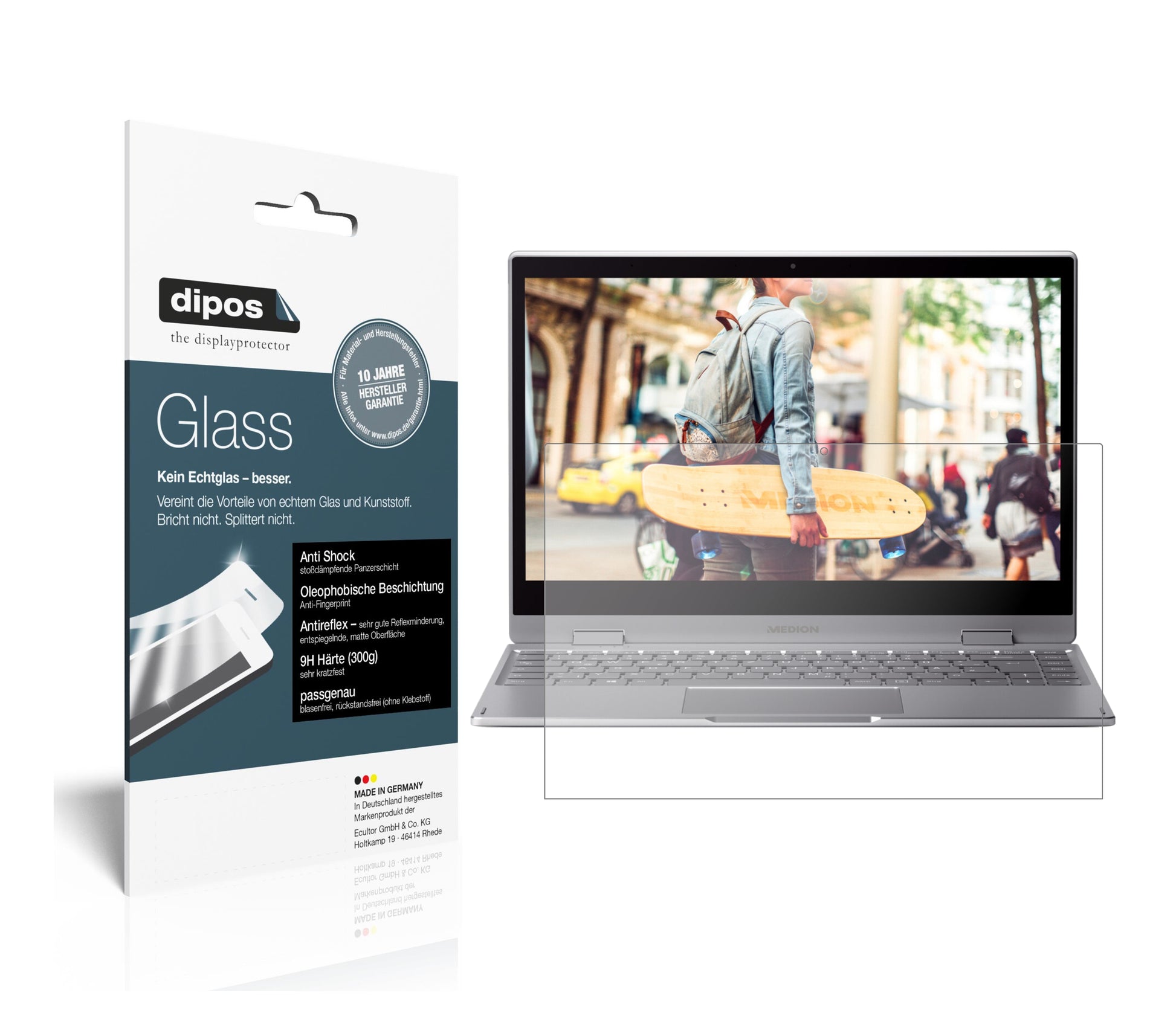 Matte Displayschutzfolie von dipos passend für Medion Akoya E4272, 9H kratzfest und blasenfrei montiert