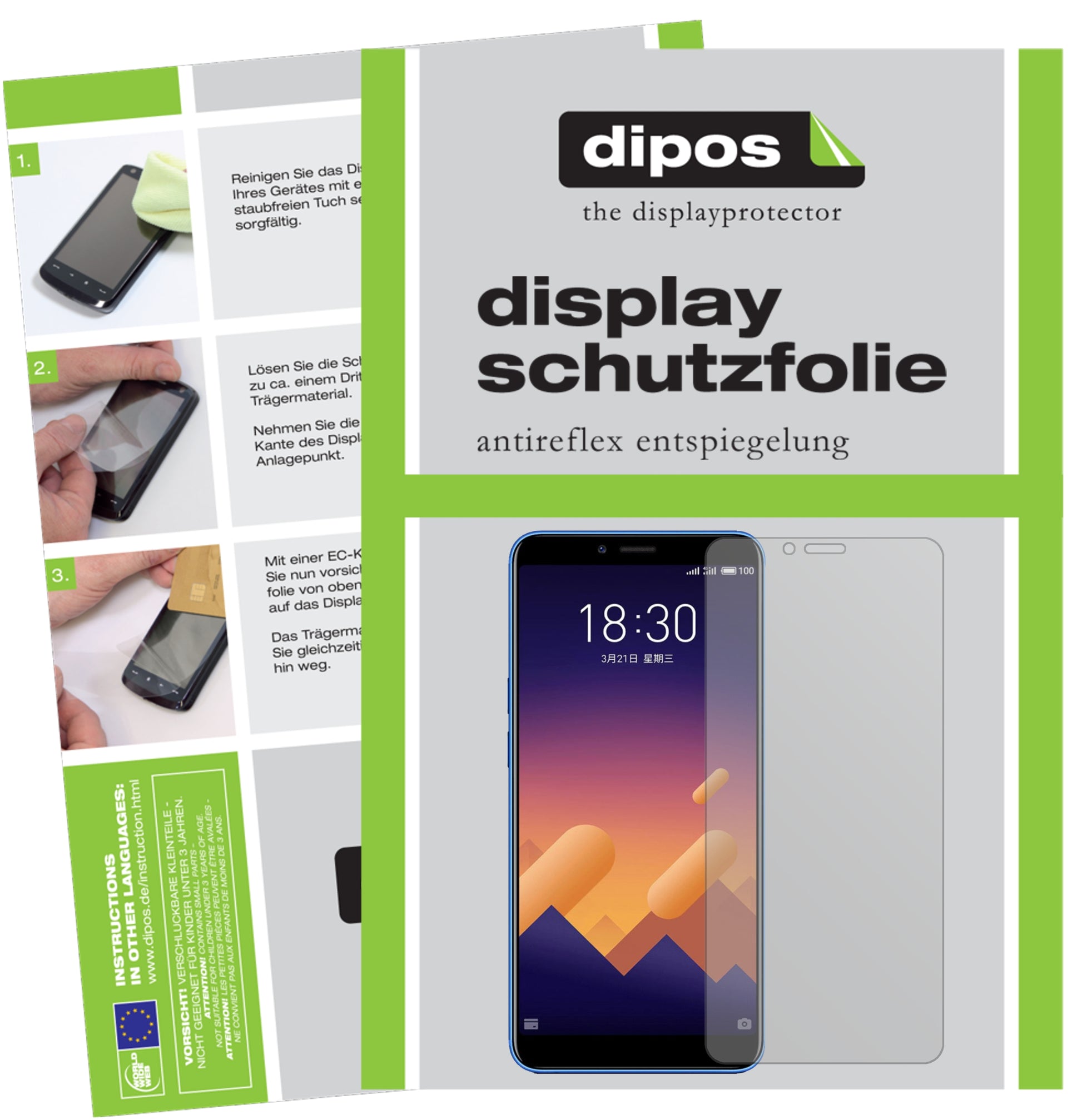 Mattes Panzerglas: Entspiegelte, dünne Folie, Fingerabdruckresistenz und Bildschirmschutz für Meizu-E3