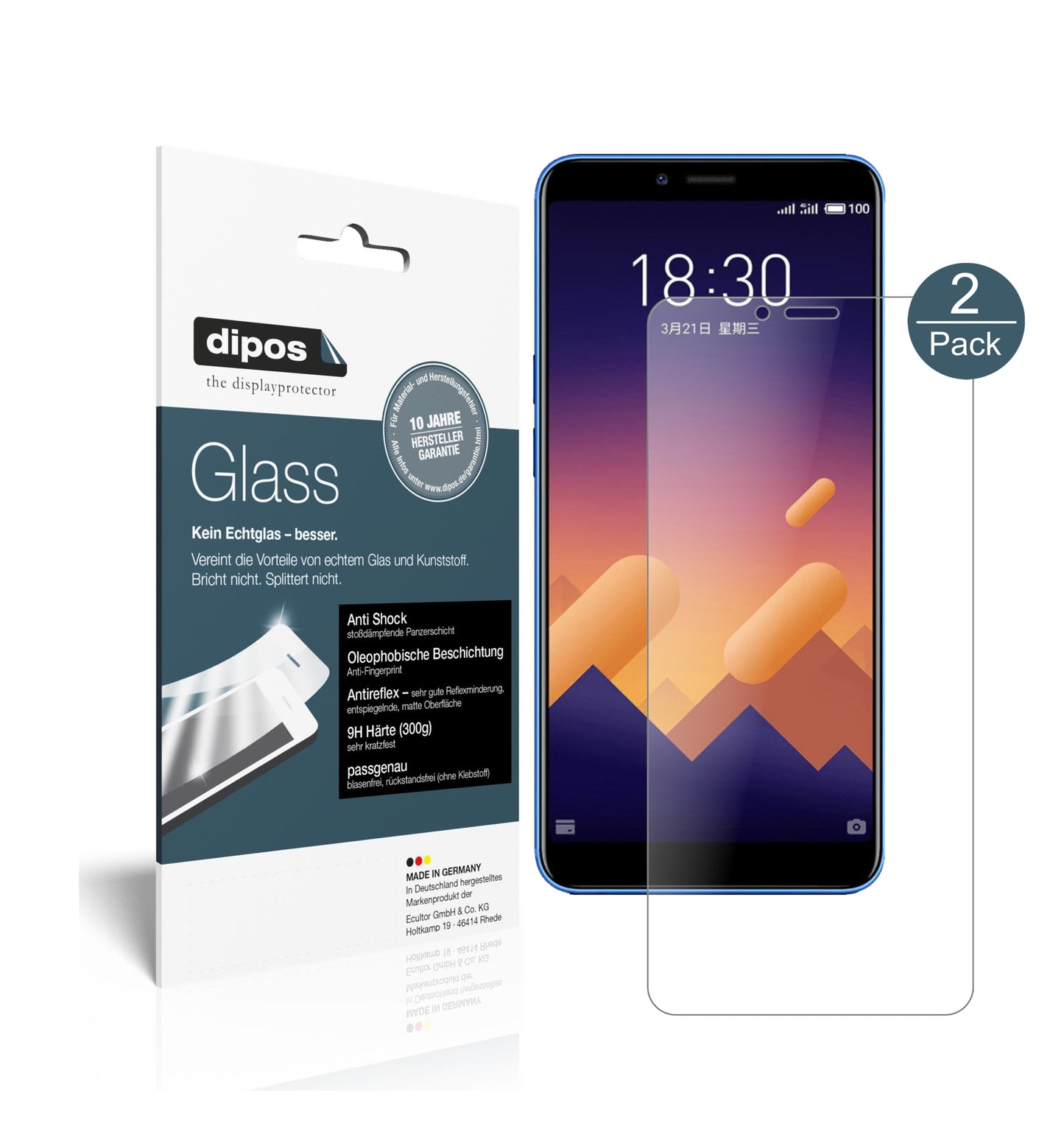 Mattes Panzerglas: Schutz vor Brüchen, Fingerabdrücken und Bildschirmblendung für Meizu-E3