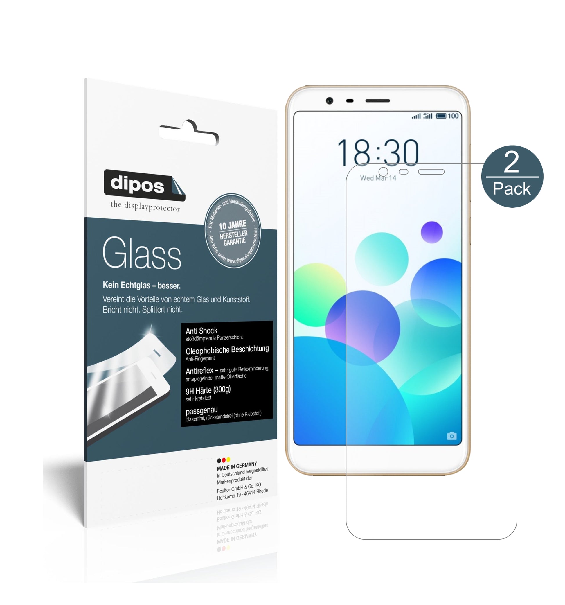 Mattes Panzerglas: Schutz vor Brüchen, Fingerabdrücken und Bildschirmblendung für Meizu-M8C