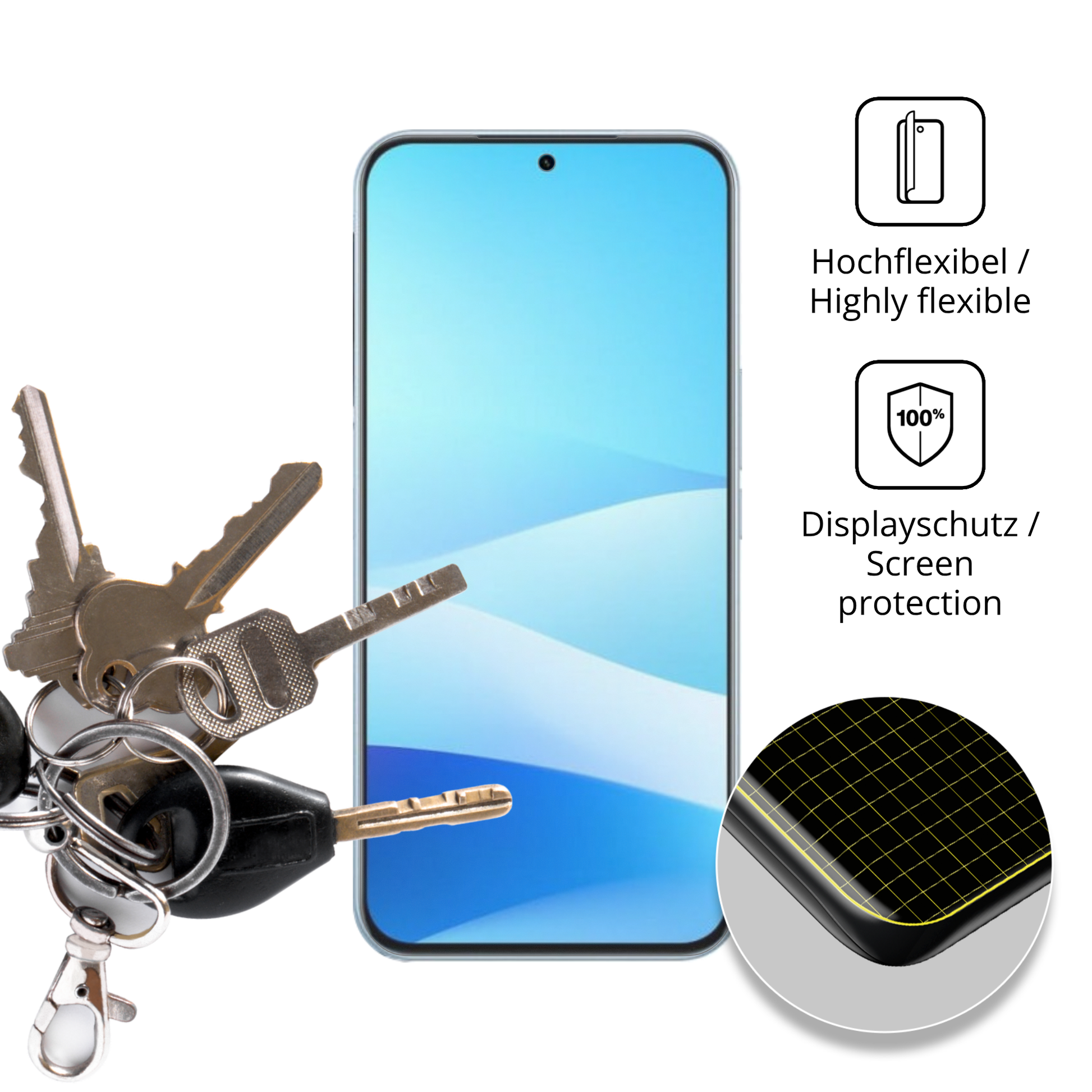 dipos Displayschutz für Meizu Note 16 Pro, transparente Oberfläche, perfekte Passform auch für die Rundungen