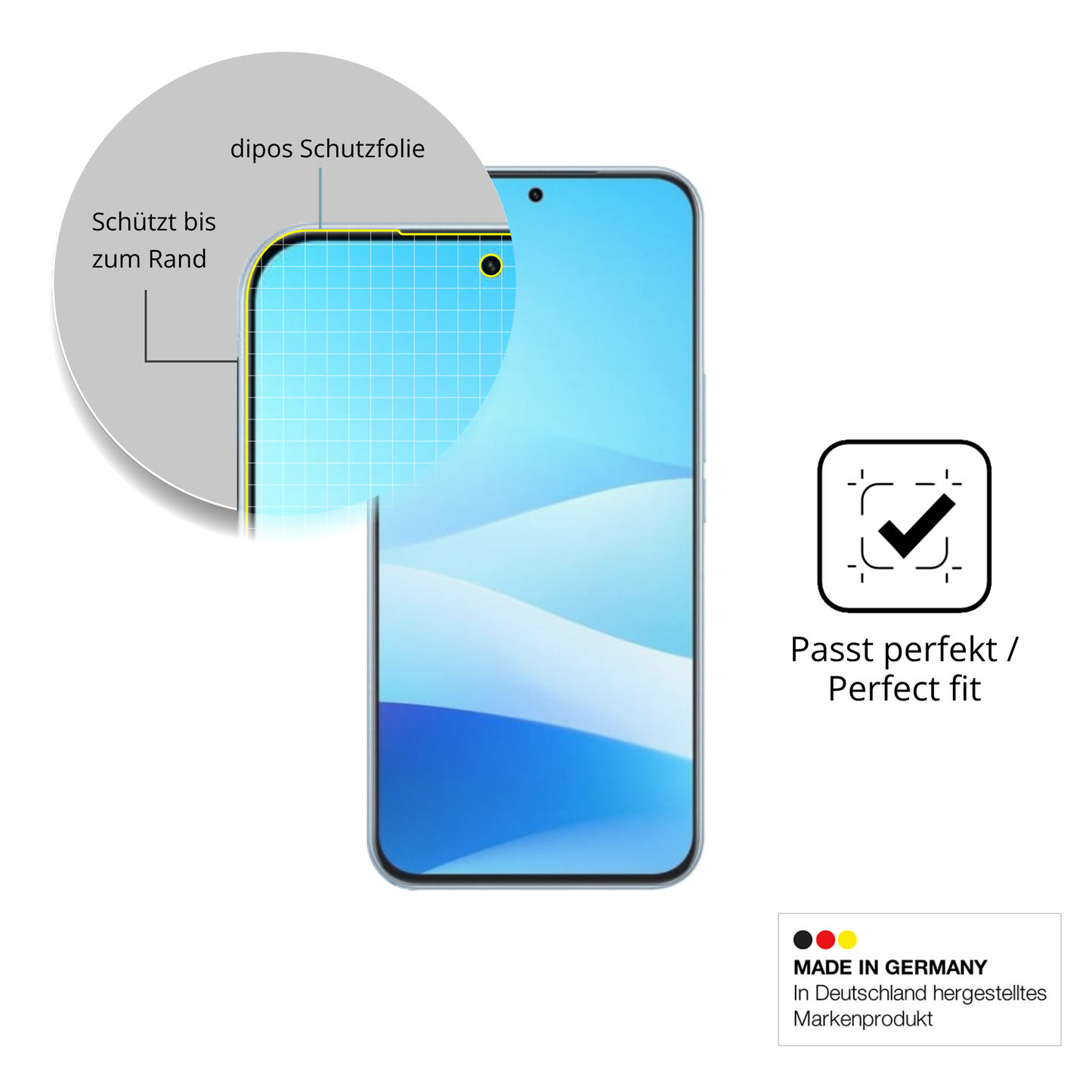 Besonders flexibler Displayschutz mit Anti-Shock-Schicht im Materialmix