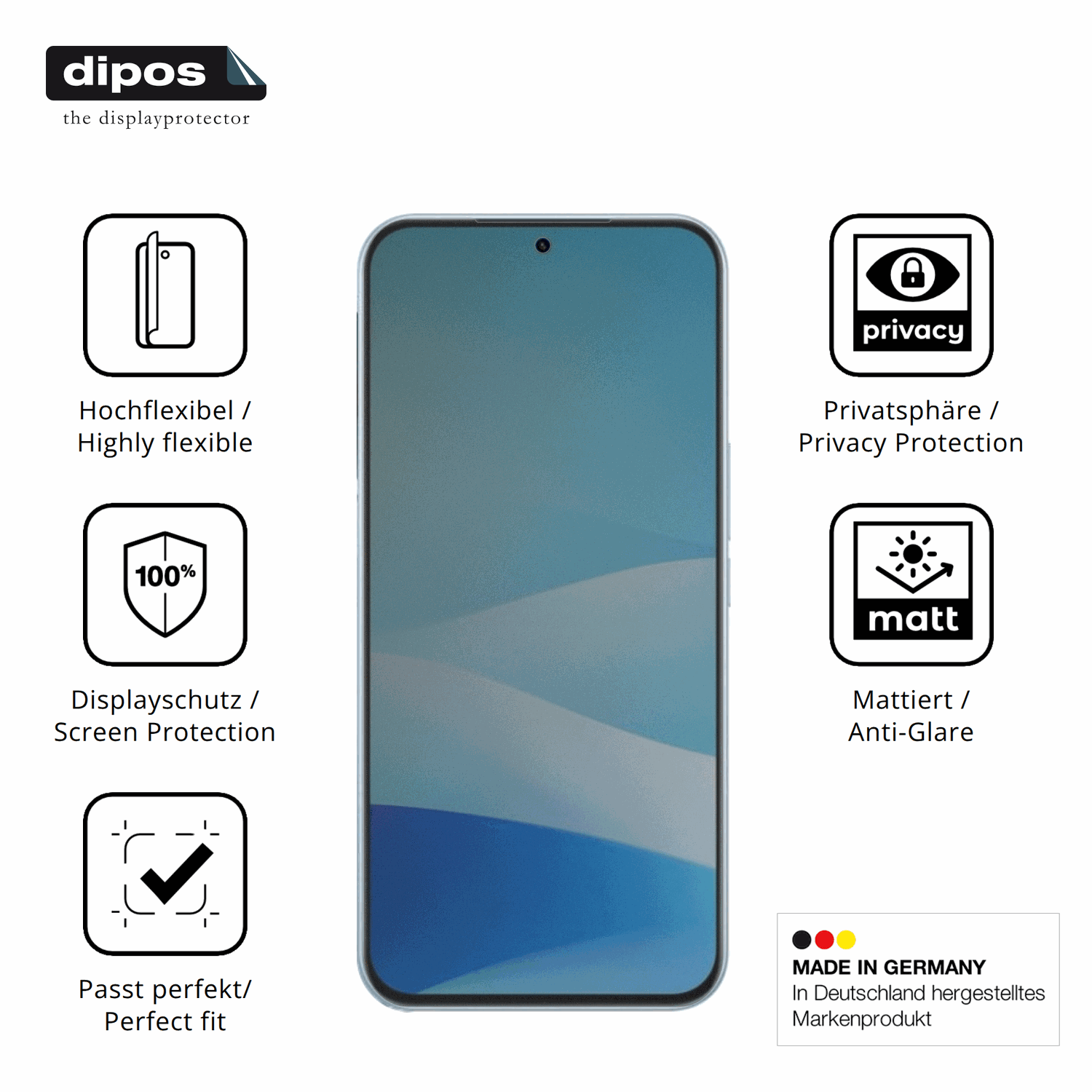 Flexible TPU-Folie passend zugeschnitten für Meizu Note 16 Pro, mit Privatsphäre-Schutz durch Sichtschutz-Folie