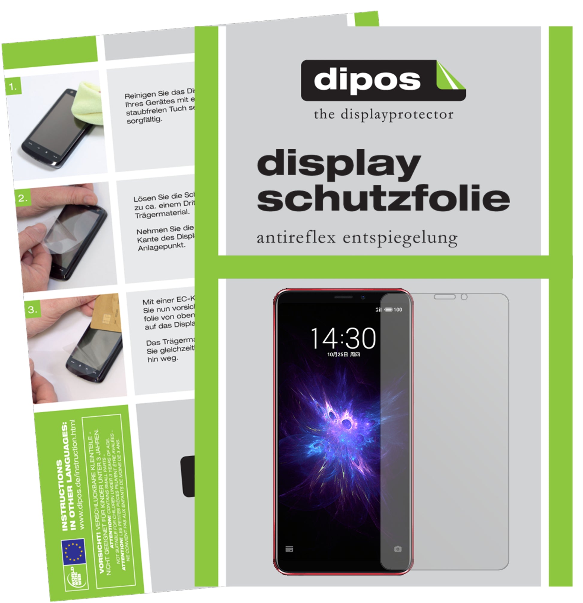 Mattes Panzerglas: Entspiegelte, dünne Folie, Fingerabdruckresistenz und Bildschirmschutz für Meizu-Note 8