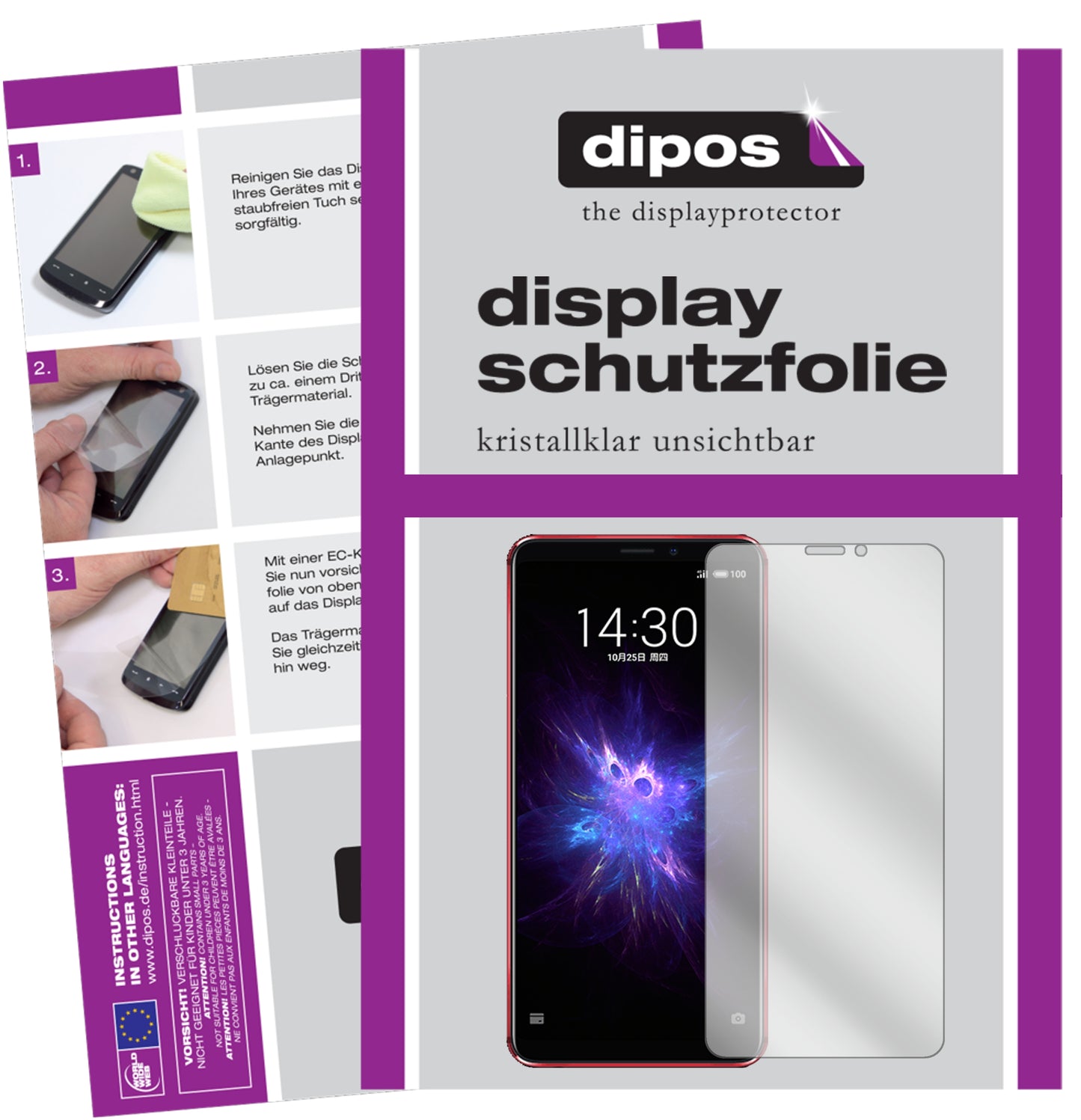 Kristallklare, dünne Schutzfolie: Kratzfest & passgenau für Meizu-Note 8