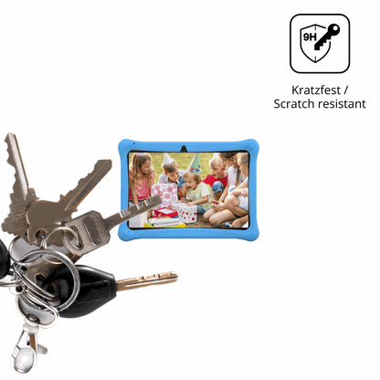 dipos Displayschutz für Menghu Kids Tablet 10.1, transparente Oberfläche, perfekte Passform auch für die Rundungen