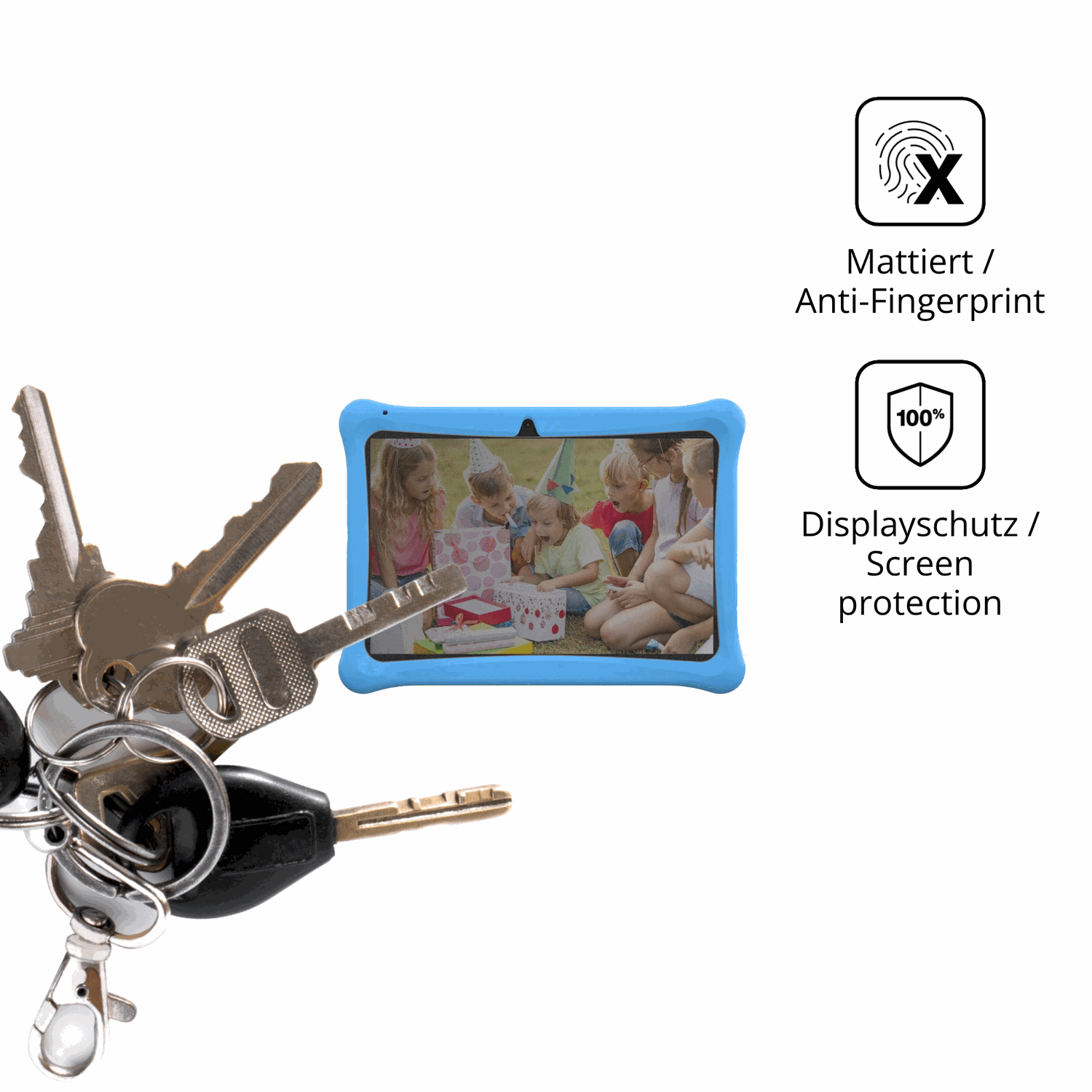 dipos Displayschutz für Menghu Kids Tablet 10.1, mattierte Oberfläche, Blickschutzfilter und perfekter Passform